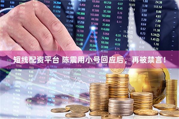 短线配资平台 陈震用小号回应后，再被禁言！